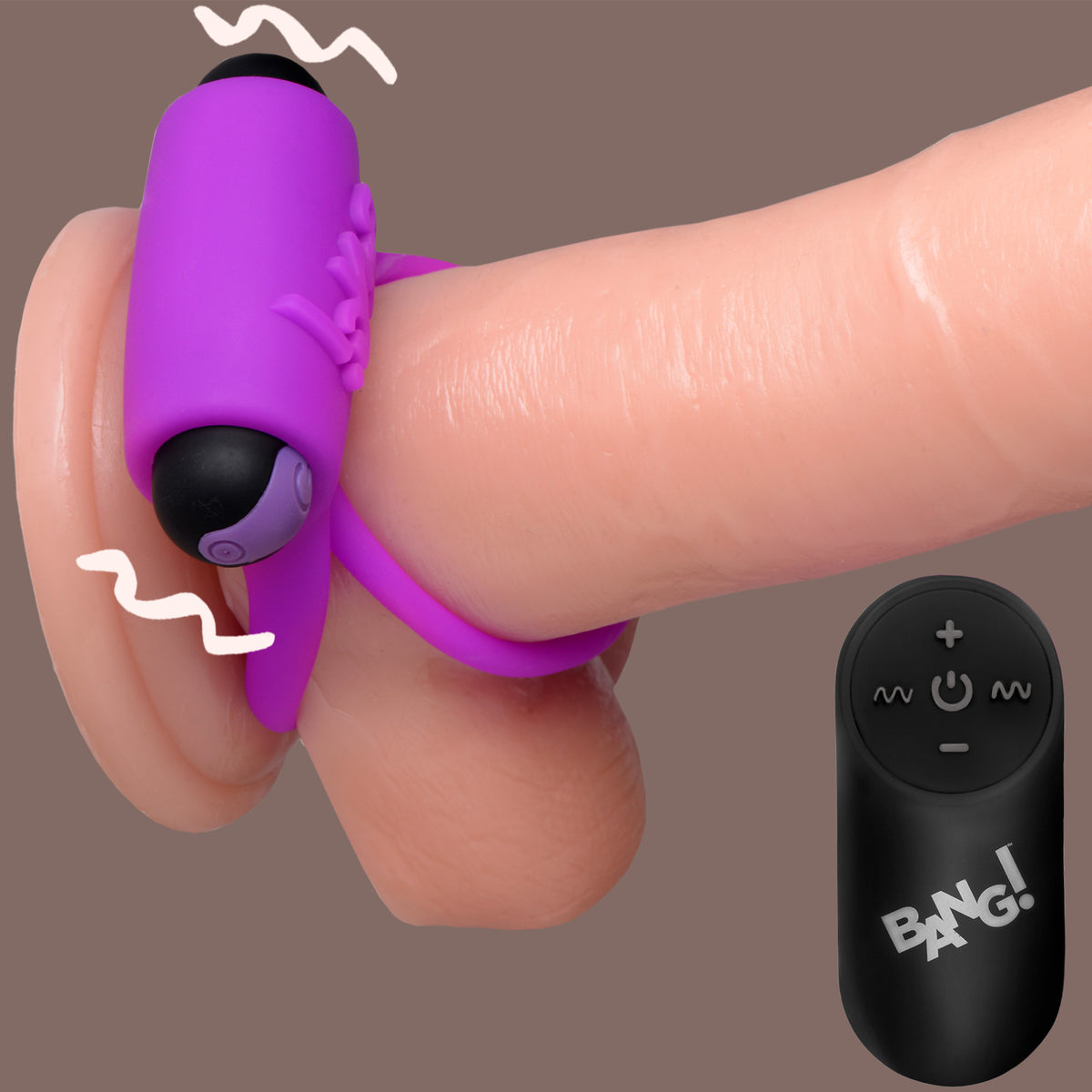 28X Remote Control Vibrating Cock Ring & Bullet - Purple