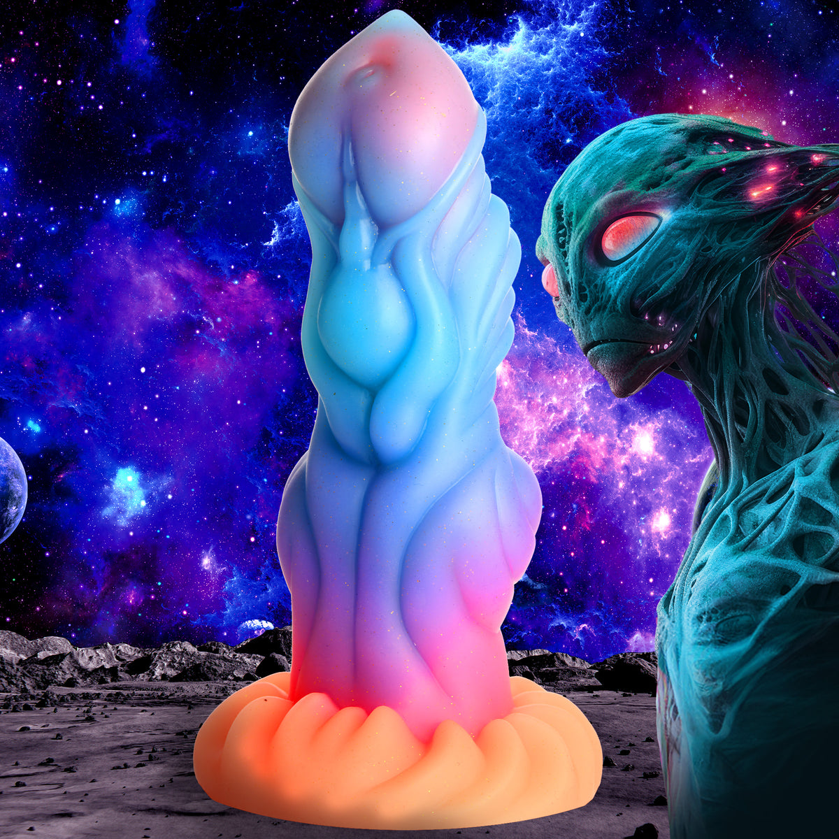 Alien Invader Alien Glow-in-the-Dark Silicone Dildo