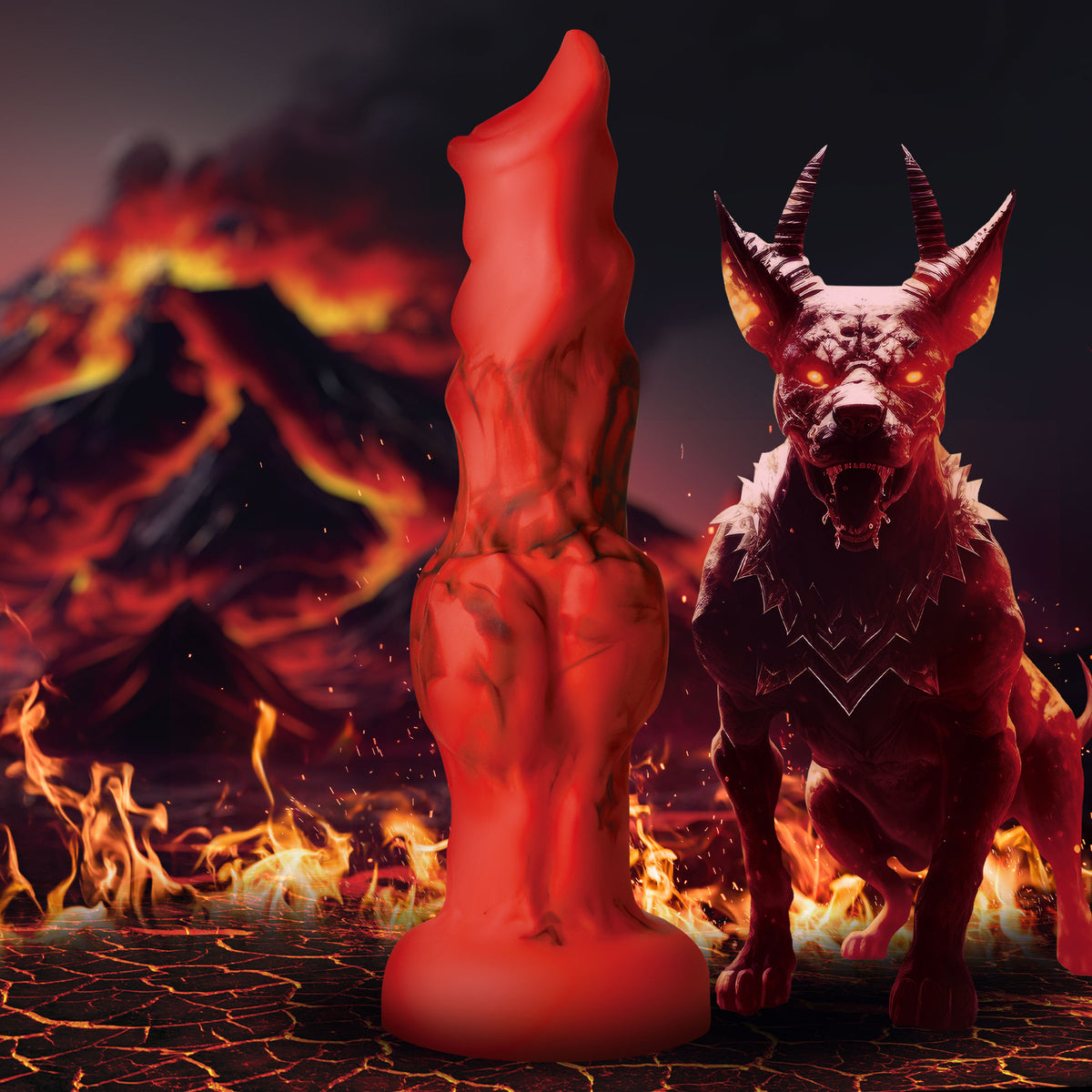 Fire Hound Silicone Dildo - Large