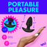 Rotating & Vibrating Silicone Butt Plug w/ Remote - Black