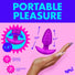 Rotating & Vibrating Silicone Butt Plug w/ Remote - Purple