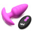 Rotating & Vibrating Silicone Butt Plug w/ Remote - Purple