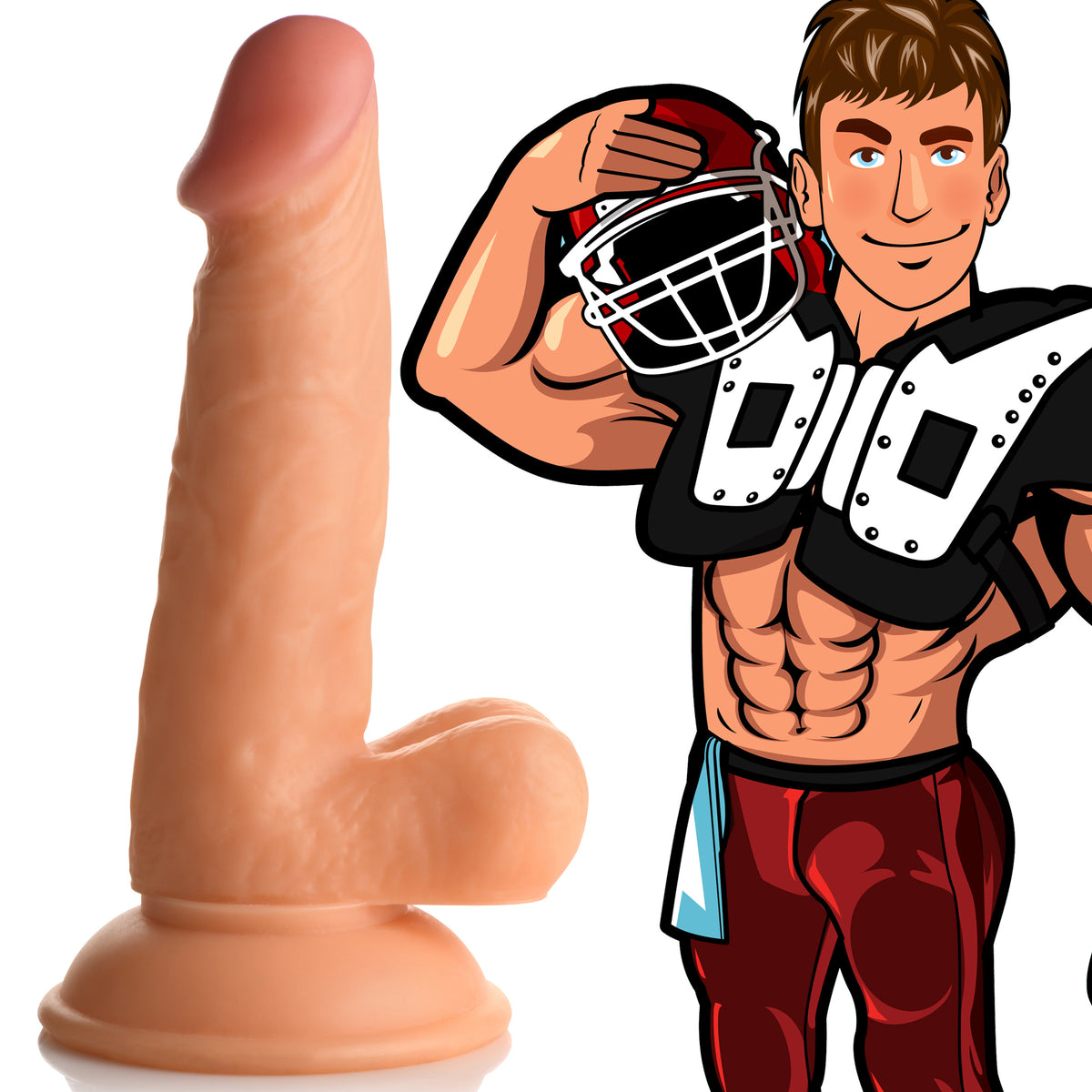 JOCK Football Frank 6.75" Dildo w/ Balls Light