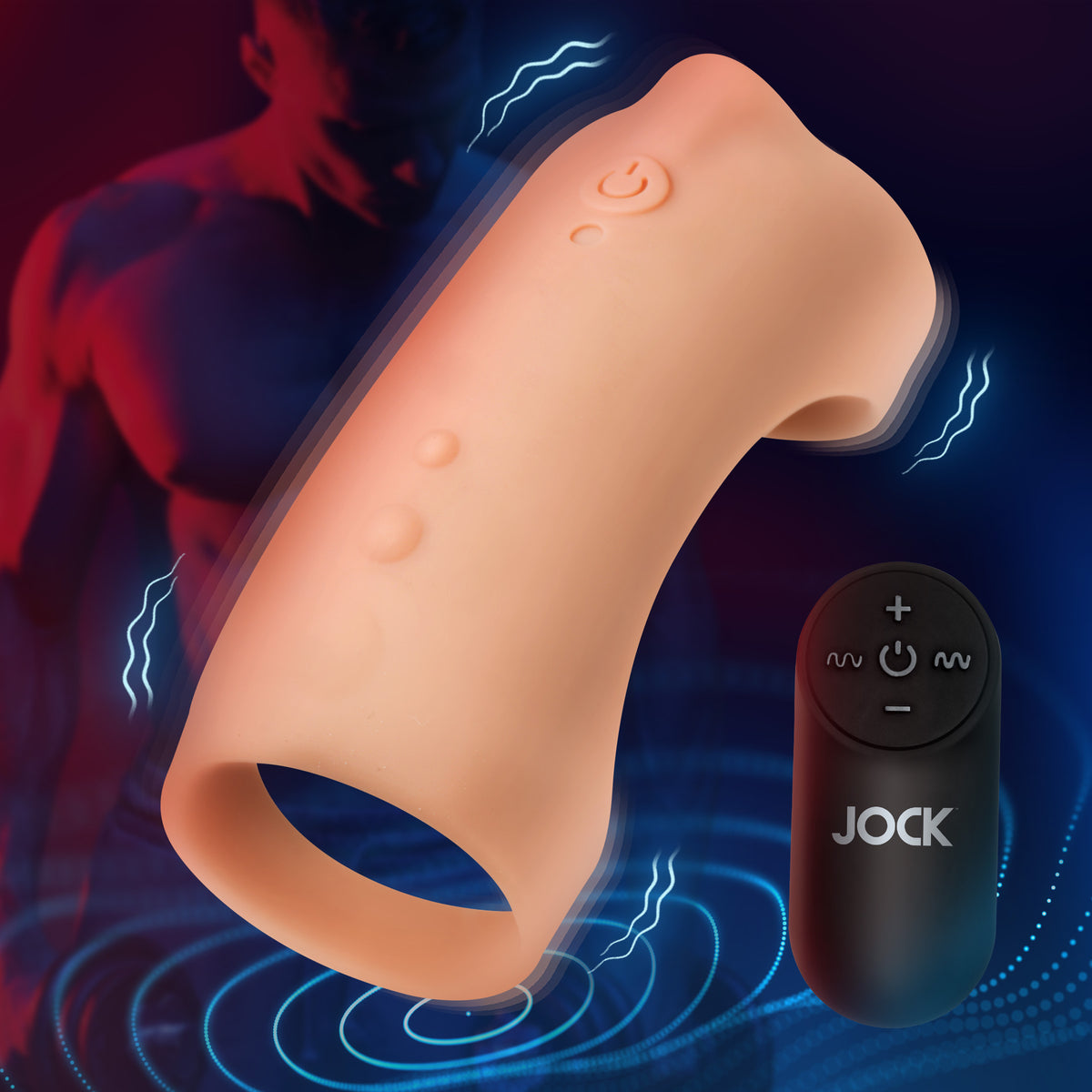 Vibrating Silicone Penis Sleeve - Light