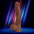 Jock Dark Bareskin Dildo with Balls - 9 Inch