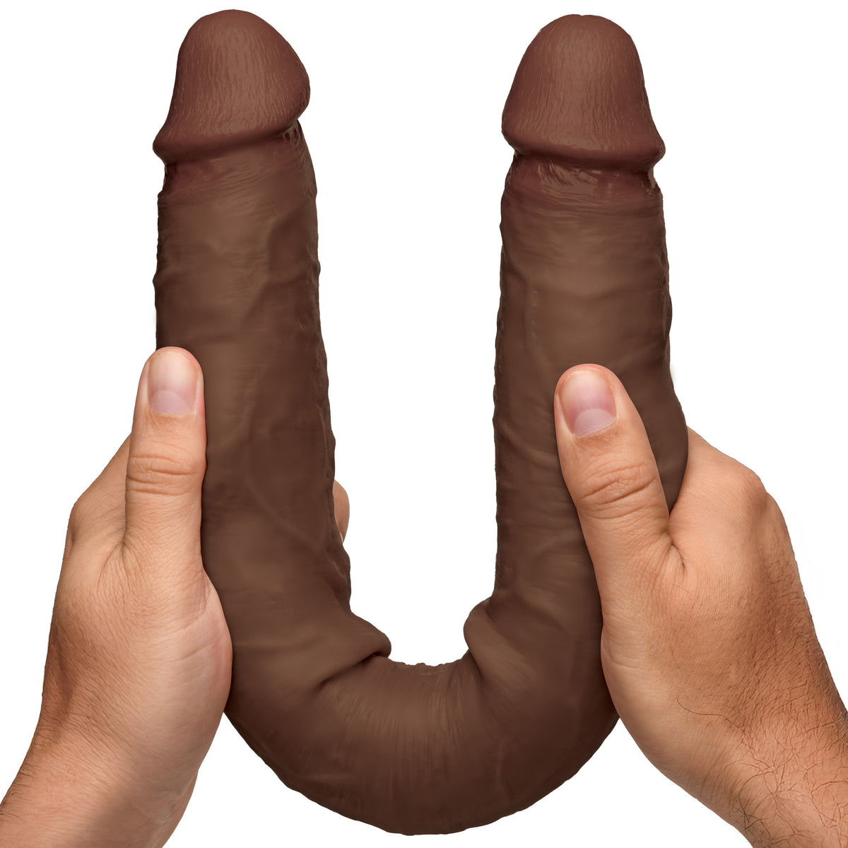 JOCK Real Skin 17.75" Double Dildo - Dark