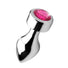 Hot Pink Gem Weighted Anal Plug - Medium