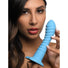 Simply Sweet Ribbed Silicone Dildo - Blue