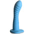 Simply Sweet Ribbed Silicone Dildo - Blue